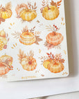Premium Handmade Sticker Sheet Sweet Pumpkin 105mm x 148mm - a sheet on the table