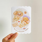 My Favourite Chapter — greeting card held in hand