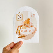 You Deserve to Relax — greeting card held in hand