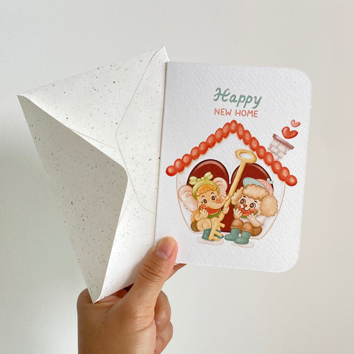Happy New Home — greeting card with its matching envelope