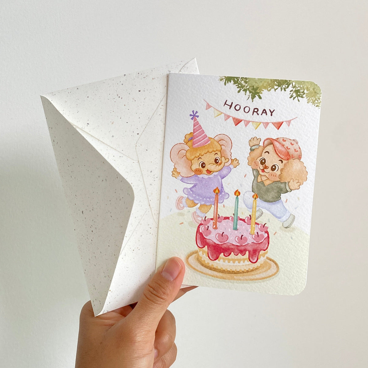 Hooray — greeting card with its matching envelope