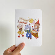 Congratulations — greeting card held in hand