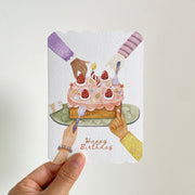 Happy Birthday — greeting card held in hand