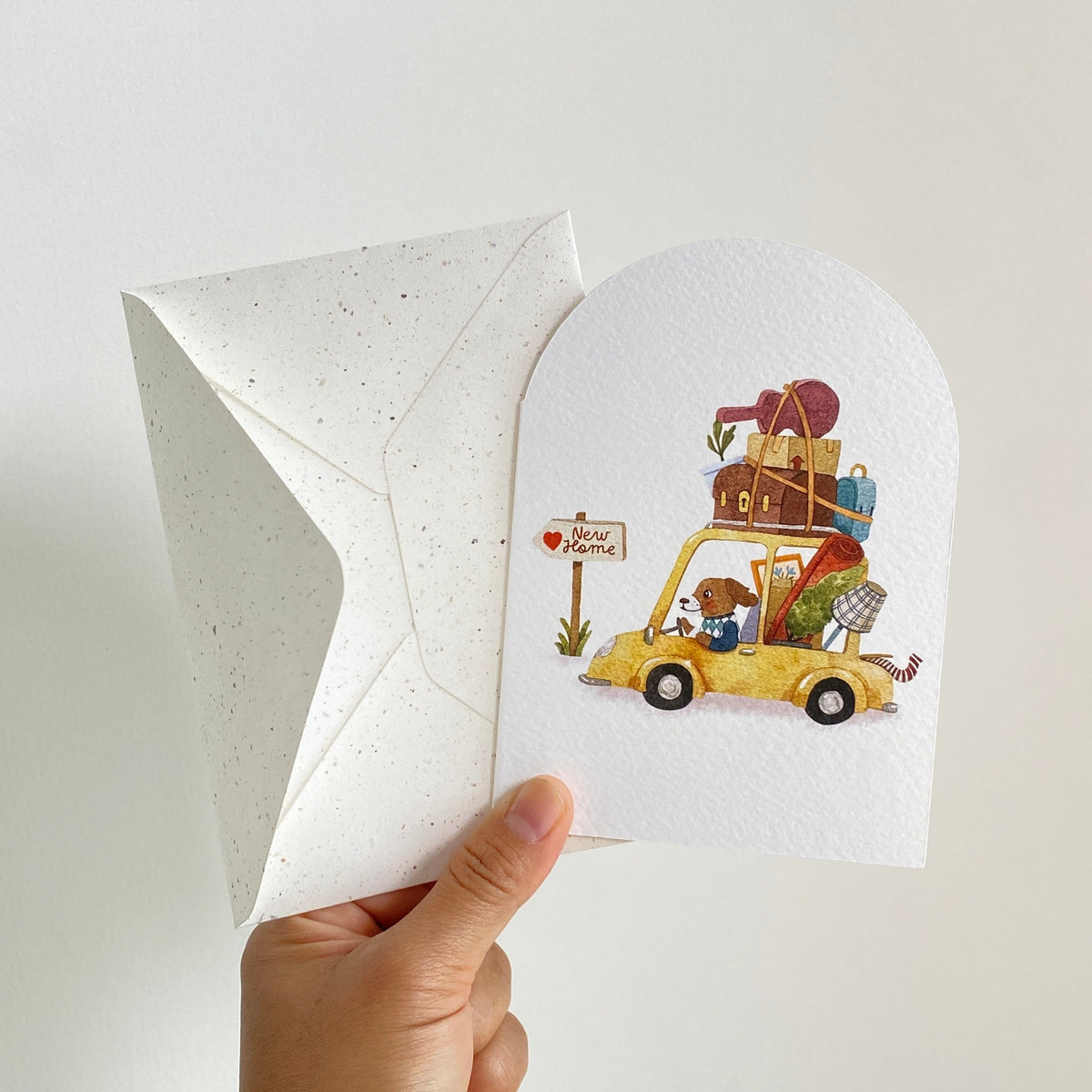 New Home — greeting card with its matching envelope