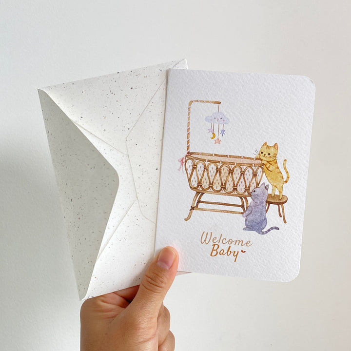 Welcome Baby — greeting card with its matching envelope