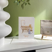 Welcome Baby — greeting card displayed on a shelf