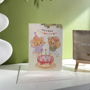 Hooray — greeting card displayed on a shelf