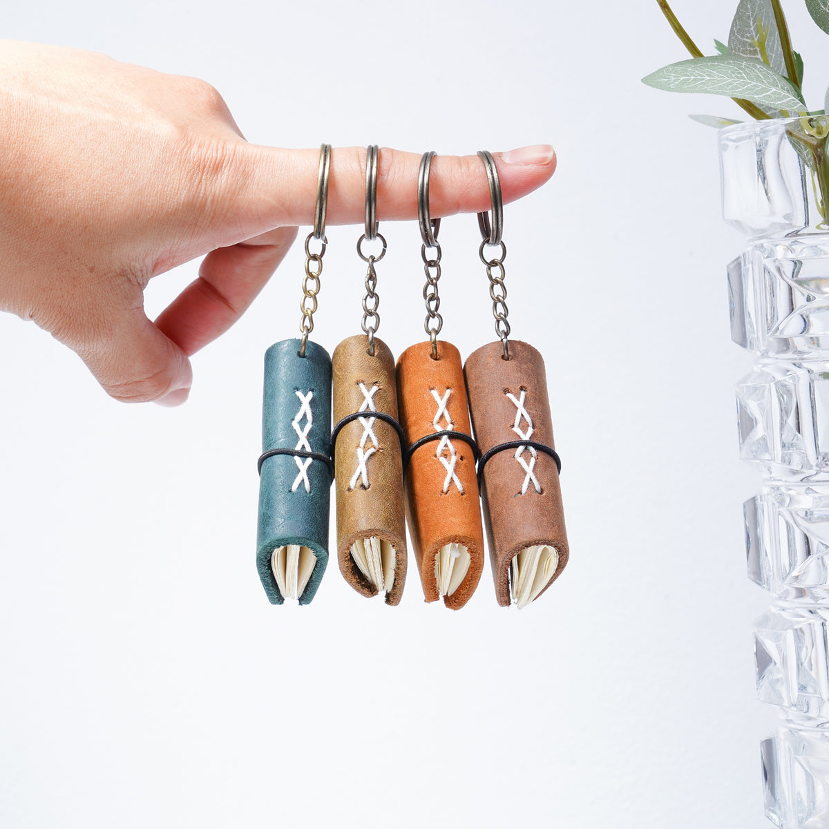 Mini Leather Planner Keychain