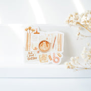 Beautiful handmade But First Coffee Vinyl Sticker stationery - created by Lettoon
