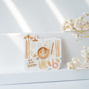 Beautiful handmade But First Coffee Vinyl Sticker stationery - created by Lettoon