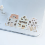 Beautiful handmade Cozy Houses Vinyl Sticker stationery - created by Lettoon