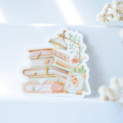 Beautiful handmade Cozy Reading Vinyl Sticker stationery - created by Lettoon