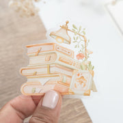 Beautiful handmade Cozy Reading Vinyl Sticker stationery - created by Lettoon