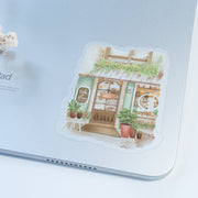 Beautiful handmade Flower Cafe Vinyl Sticker stationery - created by Lettoon