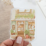 Beautiful handmade Flower Cafe Vinyl Sticker stationery - created by Lettoon