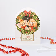 Holiday Wreath Christmas card, Dutch front: Fijne Feestdagen