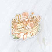Beautiful handmade Knit Me Vinyl Sticker stationery - created by Lettoon