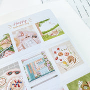 Premium Handmade Sticker Sheet Happy Summer Day 105mm x 148mm -  a sheet on the table