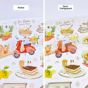 Premium Handmade Sticker Sheet In Love With Italy 105mm x 148mm - 2 sheets on the table