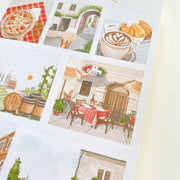 Premium Handmade Sticker Sheet Inspired by Italy 105mm x 148mm - a sheet on the table 