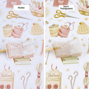 Premium Handmade Sticker Sheet Knitting Crochet 105mm x 148mm - 2 different sheets on the table 