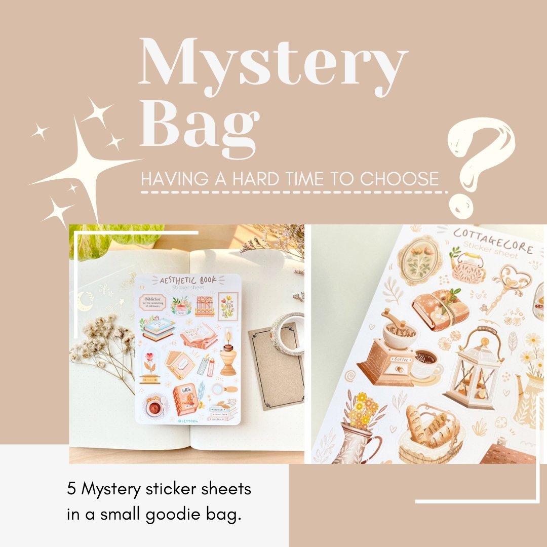 Premium Handmade Sticker Sheet Mystery Bag 105mm x 148mm - 2 sheets