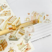 Premium Handmade Sticker Sheet Reading Time 105mm x 148mm - 3 pieces on the stick and a sheet on the table
