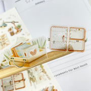 Premium Handmade Sticker Sheet Reading Time 105mm x 148mm - 2 pieces on the stick and a sheet on the table