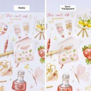 Premium Handmade Sticker Sheet The Art of Summer 105mm x 148mm - 2 different sheets on the table