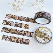 Premium Handmade Washi Tape Butterfly 15mm x 10m - 4 pieces and 2 washi tapes on the table with a white flower branch