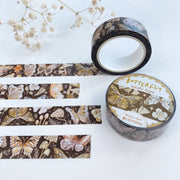 Premium Handmade Washi Tape Butterfly 15mm x 10m - 4 pieces and 2 washi tapes on the table with a white flower branch