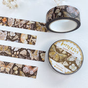Premium Handmade Washi Tape Butterfly 15mm x 10m - 4 pieces and 2 washi tapes on the table with a white flower branch