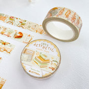 Premium Handmade Washi Tape Cozy Aesthetic 15mm x 10m - 2 washi tapes on the table