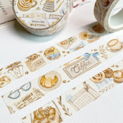 Premium Handmade Washi Tape Cozy Cafe 15mm x 10m - 2 washi tapes on the table