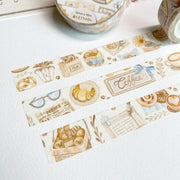 Premium Handmade Washi Tape Cozy Cafe 15mm x 10m - 2 washi tapes on the table