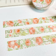 Premium Handmade Washi Tape Cozy Rosie 15mm x 10m - 3 pieces and 1 washi tape on the table with a chapter sheet