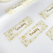 Premium Handmade Washi Tape Days of The Week 15mm x 10m - 4 pieces of washi tape