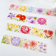 4 pieces of washi tape Flower Passion