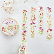 Premium Handmade Washi Tape Lovely Flower 15mm x 10m - a washi tape on the table with a flower branch