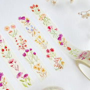 Premium Handmade Washi Tape Lovely Flower 15mm x 10m - a washi tape on the table with a flower branch