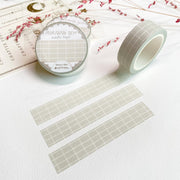Premium Handmade Washi Tape Morning Dew 15mm x 10m - 4 pieces and 3 washi tapes on the table with a pink flower branch, a heading chapter