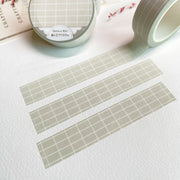 Premium Handmade Washi Tape Morning Dew 15mm x 10m - 3 pieces and 2 washi tapes on the table with a pink flower branch, a heading chapter