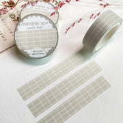 Premium Handmade Washi Tape Morning Dew 15mm x 10m - 3 pieces and 3 washi tapes on the table with a pink flower branch, a heading chapter
