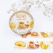 Premium Handmade Washi Tape Morning Poetry 15mm x 10m - a washi tape on the table with a white flower branch