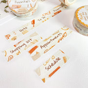 Premium Handmade Washi Tape Plan Your Day 15mm x 10m - 4 pieces and 3 washi tapes on the table