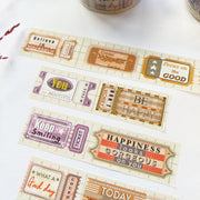 Premium Handmade Washi Tape Positive Vibes 15mm x 10m - 4 pieces on the table 
