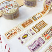 Premium Handmade Washi Tape Positive Vibes 15mm x 10m - 4 pieces and 3 washi tapes on the table with a dark maroon flower branch