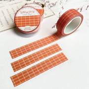 Premium Handmade Washi Tape Terracotta 15mm x 10m - 3 pieces and 3 washi tapes on the table with a pink flower branch, a heading chapter