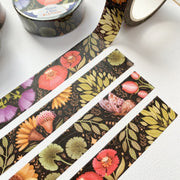 Premium Handmade Washi Tape Timeless Flower 15mm x 10m - 4 pieces and 2 washi tapes on the table 