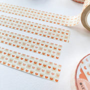 Premium Handmade Washi Tape Warm Heart 15mm x 10m - 4 pieces and 2 washi tapes on the table